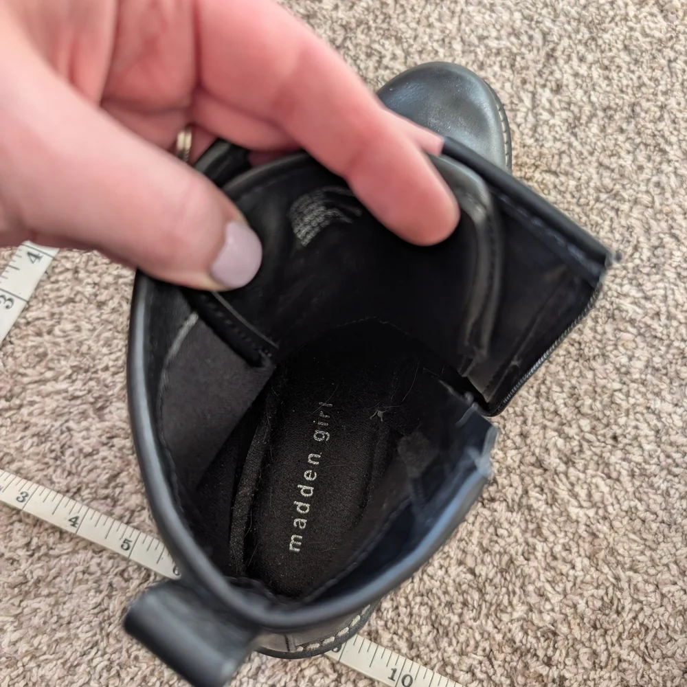 Madden Girl Black Combat Boots - Picture 5 of 5